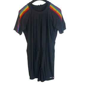 Humankind x Target XL Black Rainbow Pride Unitard Bike Short Bodysuit Swim